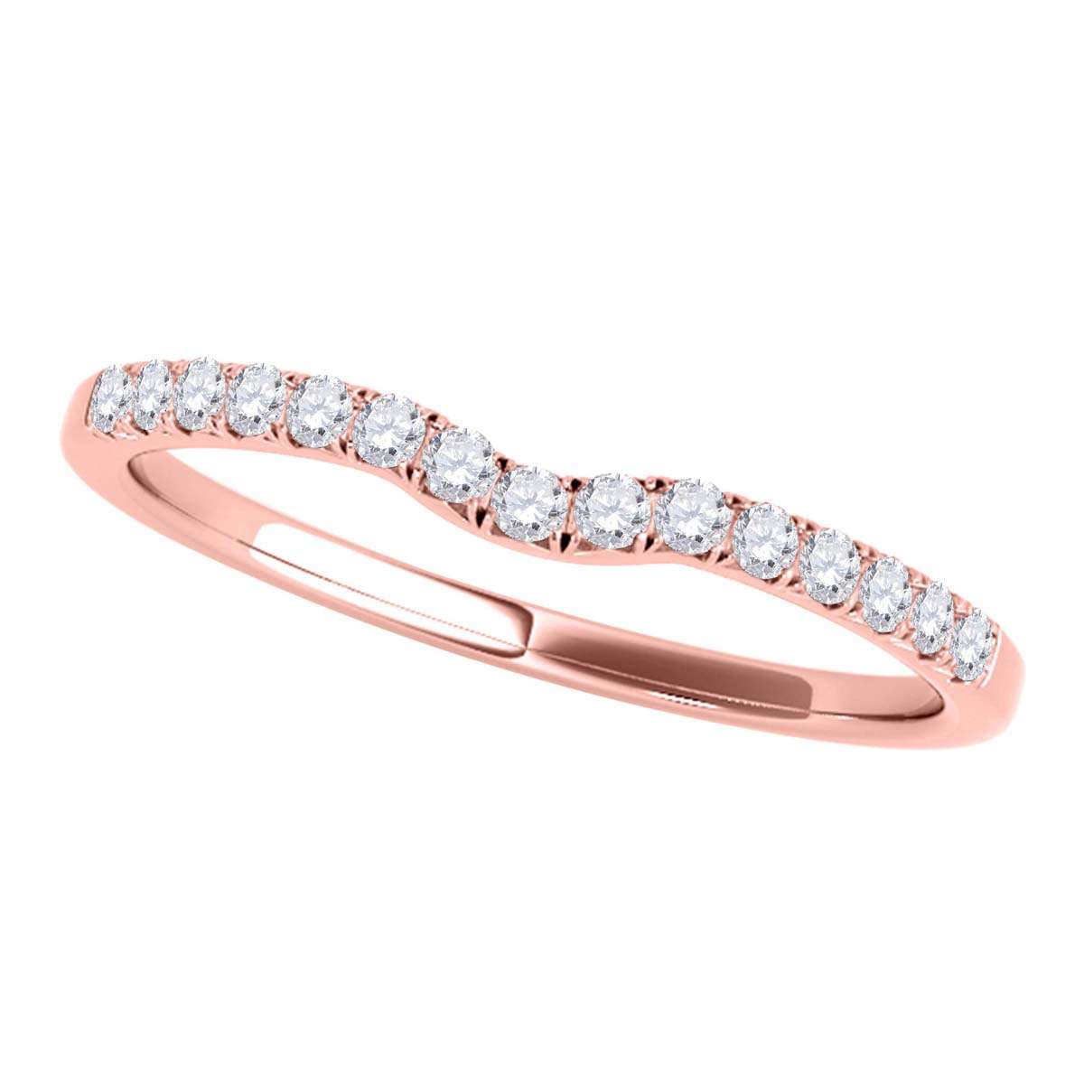 0.12 Carat Natural Diamond Fine Wedding Engagement Band For Women In 10K Rose White & Yellow Gold Mauli Jewels