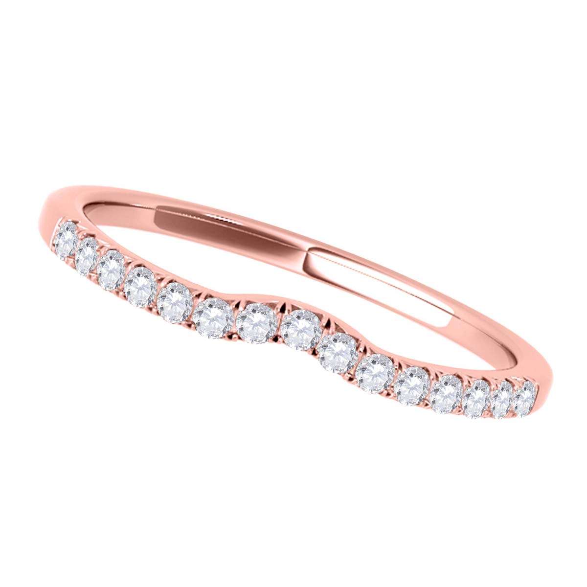 0.12 Carat Natural Diamond Fine Wedding Engagement Band For Women In 10K Rose White & Yellow Gold Mauli Jewels