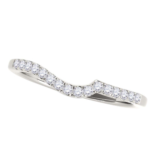 0.15 Carat Diamond Curved Wedding Engagement Band For Women in 10K White Rose & Yellow Gold Mauli Jewels