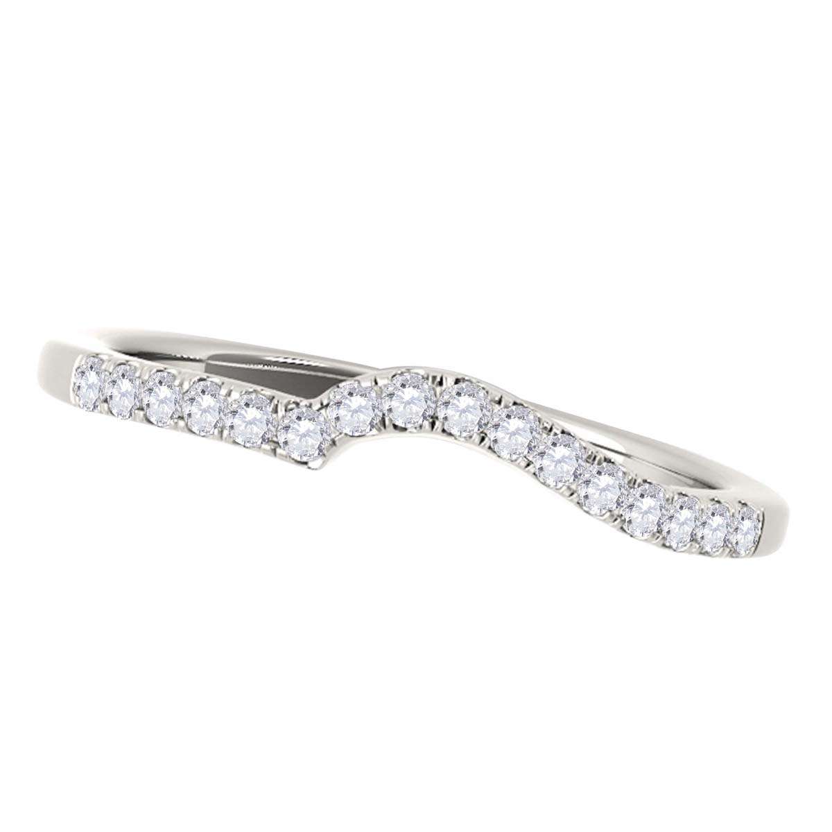 0.15 Carat Diamond Curved Wedding Engagement Band For Women in 10K White Rose & Yellow Gold Mauli Jewels