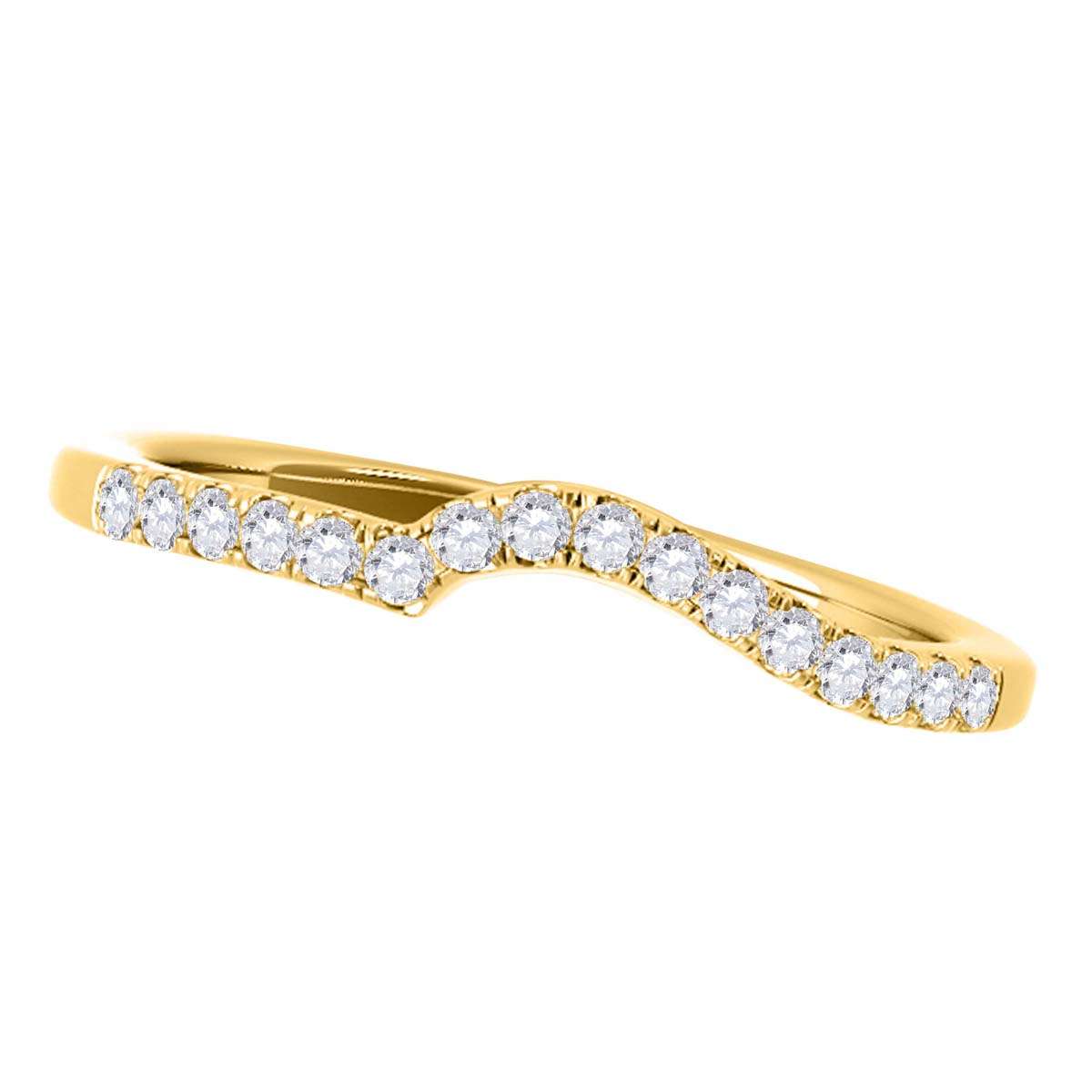 0.15 Carat Diamond Curved Wedding Engagement Band For Women in 10K White Rose & Yellow Gold Mauli Jewels