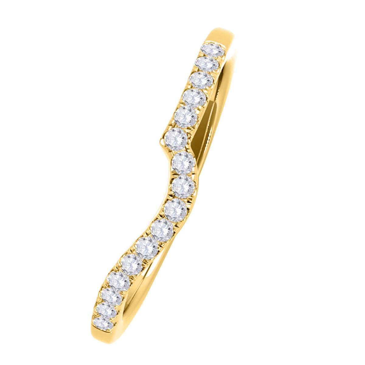 0.15 Carat Diamond Curved Wedding Engagement Band For Women in 10K White Rose & Yellow Gold Mauli Jewels