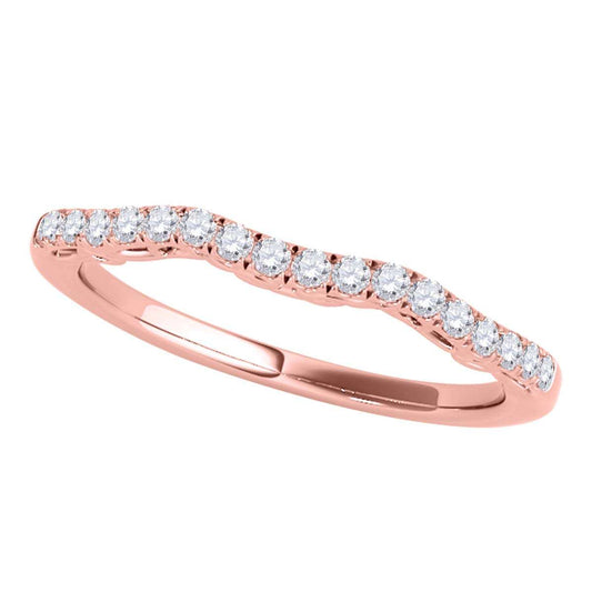 0.20 Carat Diamond Engagement Wedding Band For Women In 10K Rose White & Yellow Gold Mauli Jewels