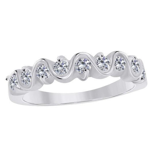 1/2 Carat Natural Prong Set Diamond Engagement Wedding Band For Women in 10K Rose/ White & Yellow Gold Mauli Jewels