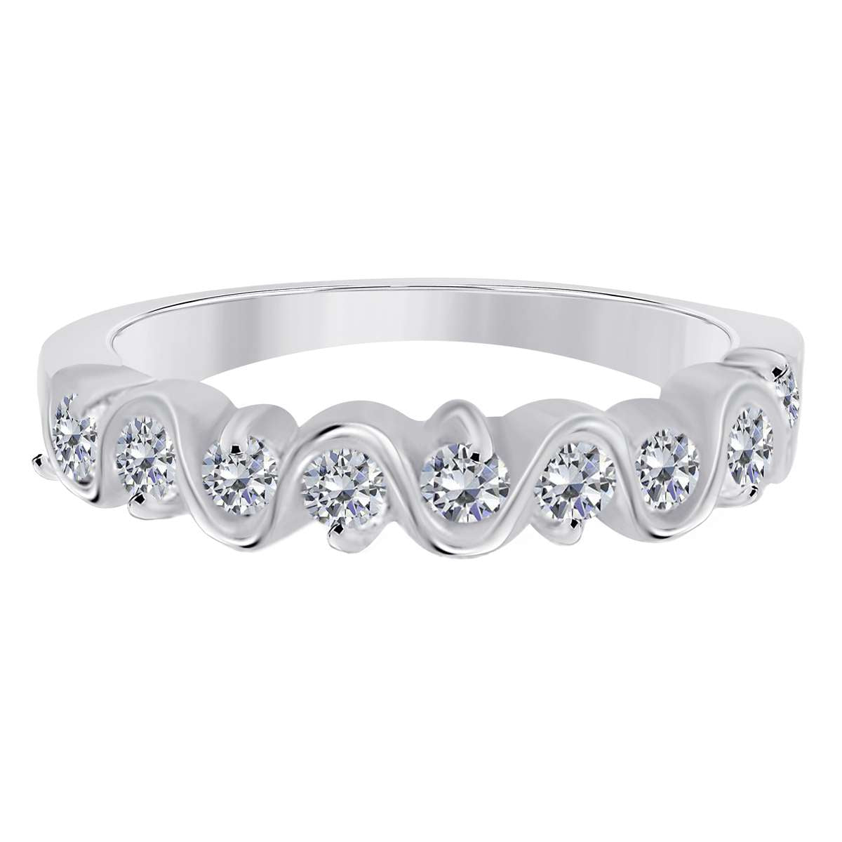 1/2 Carat Natural Prong Set Diamond Engagement Wedding Band For Women in 10K Rose/ White & Yellow Gold Mauli Jewels