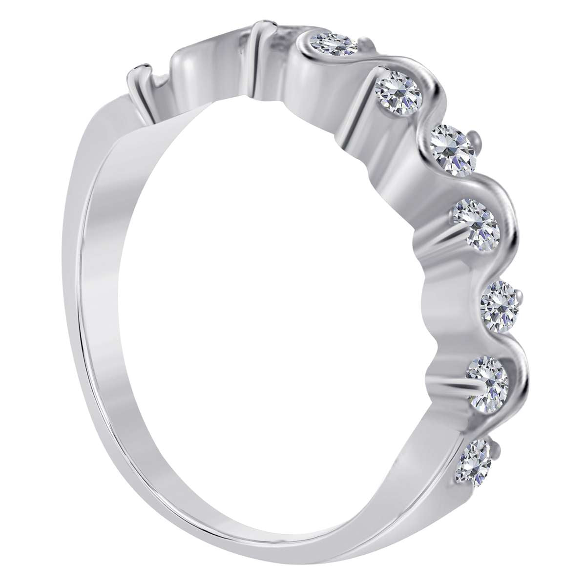1/2 Carat Natural Prong Set Diamond Engagement Wedding Band For Women in 10K Rose/ White & Yellow Gold Mauli Jewels