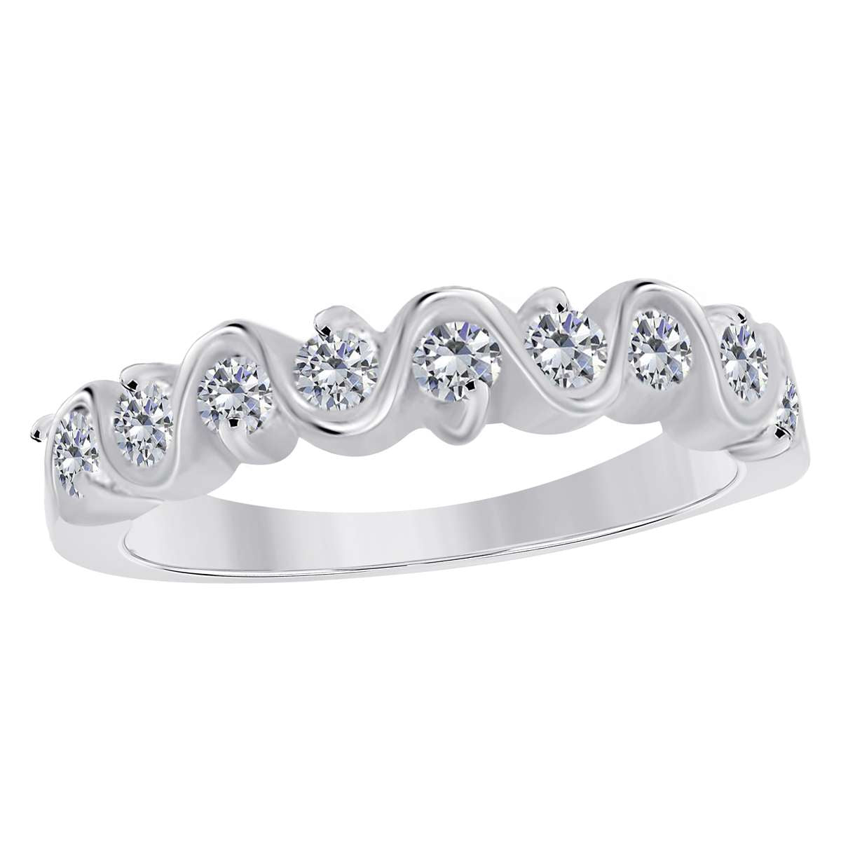 1/2 Carat Natural Prong Set Diamond Engagement Wedding Band For Women in 10K Rose/ White & Yellow Gold Mauli Jewels