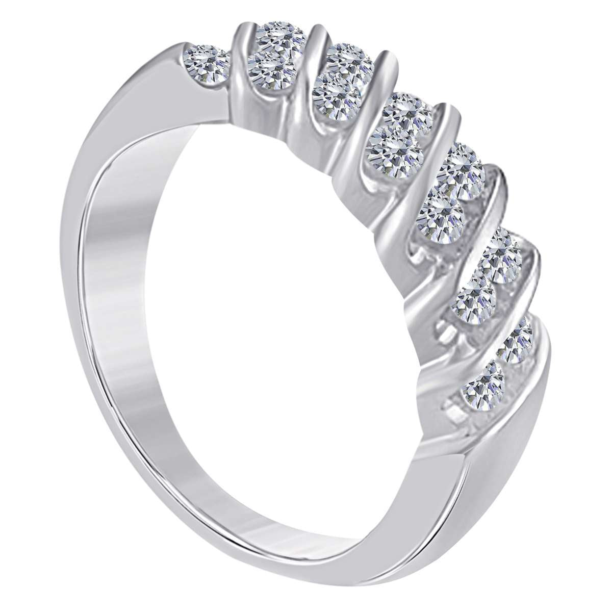 0.55 Carat Natural Diamond Wedding Band for Women in 10K Rose, White & Yellow Gold Mauli Jewels