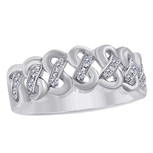 0.15 Carat Natural Diamond Wedding Band For Women In 10K Rose White & Yellow Gold Mauli Jewels