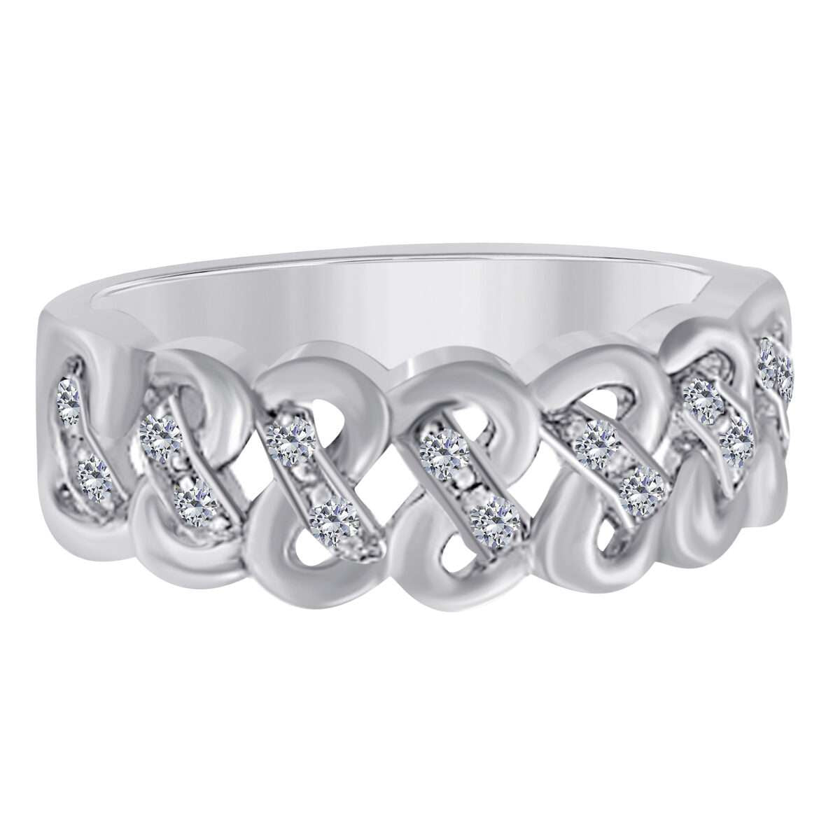 0.15 Carat Natural Diamond Wedding Band For Women In 10K Rose White & Yellow Gold Mauli Jewels