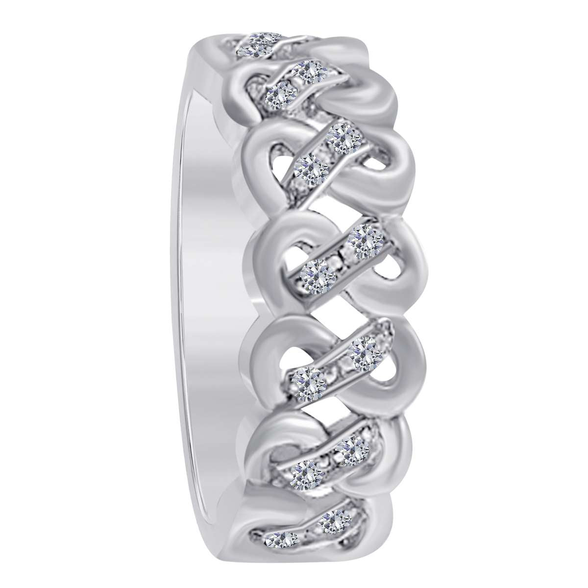 0.15 Carat Natural Diamond Wedding Band For Women In 10K Rose White & Yellow Gold Mauli Jewels