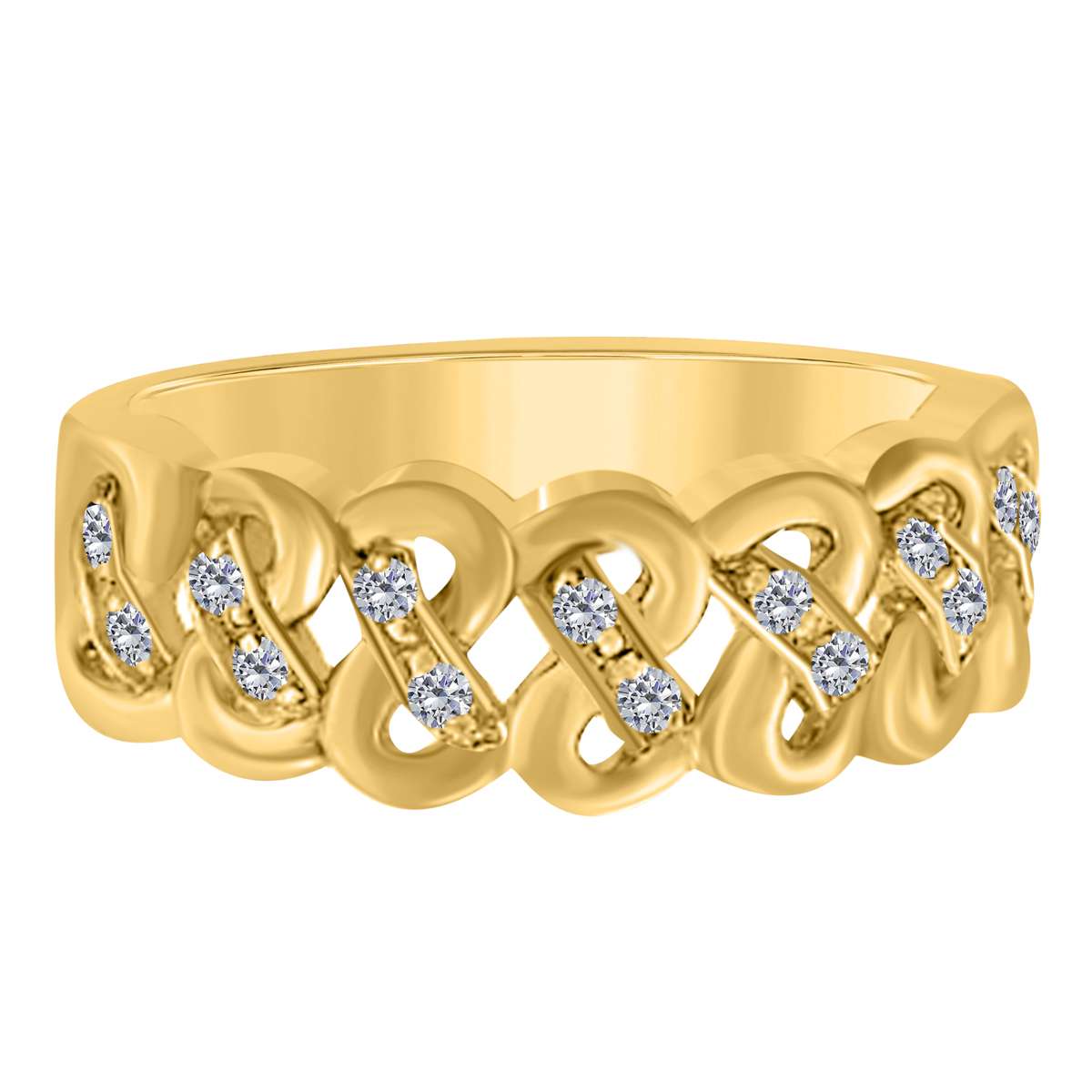 0.15 Carat Natural Diamond Wedding Band For Women In 10K Rose White & Yellow Gold Mauli Jewels