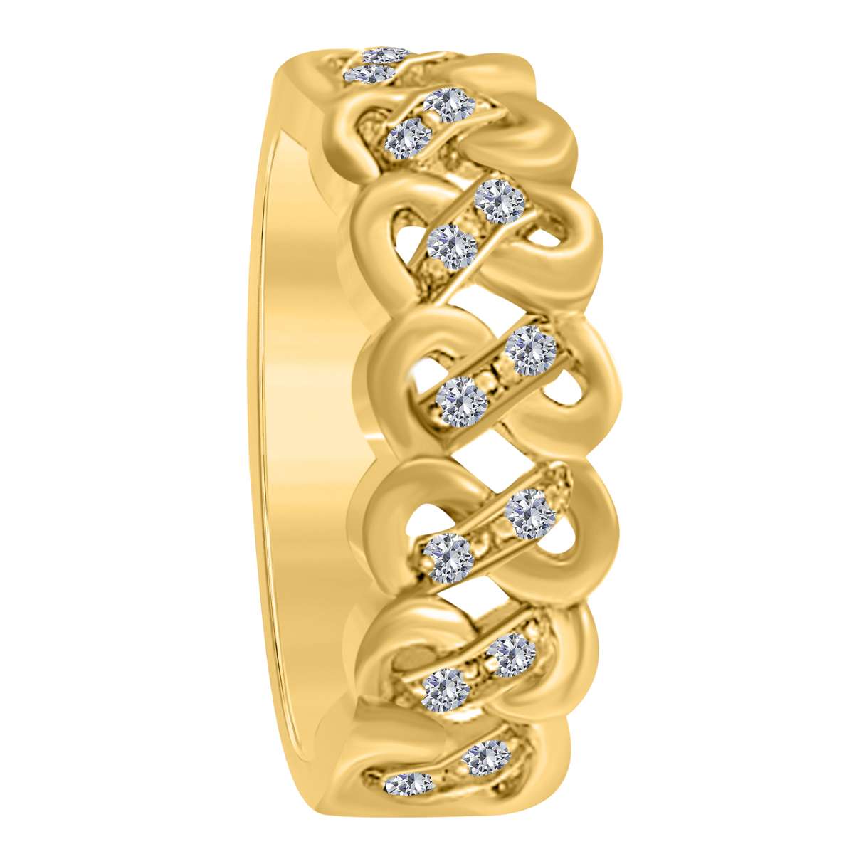 0.15 Carat Natural Diamond Wedding Band For Women In 10K Rose White & Yellow Gold Mauli Jewels