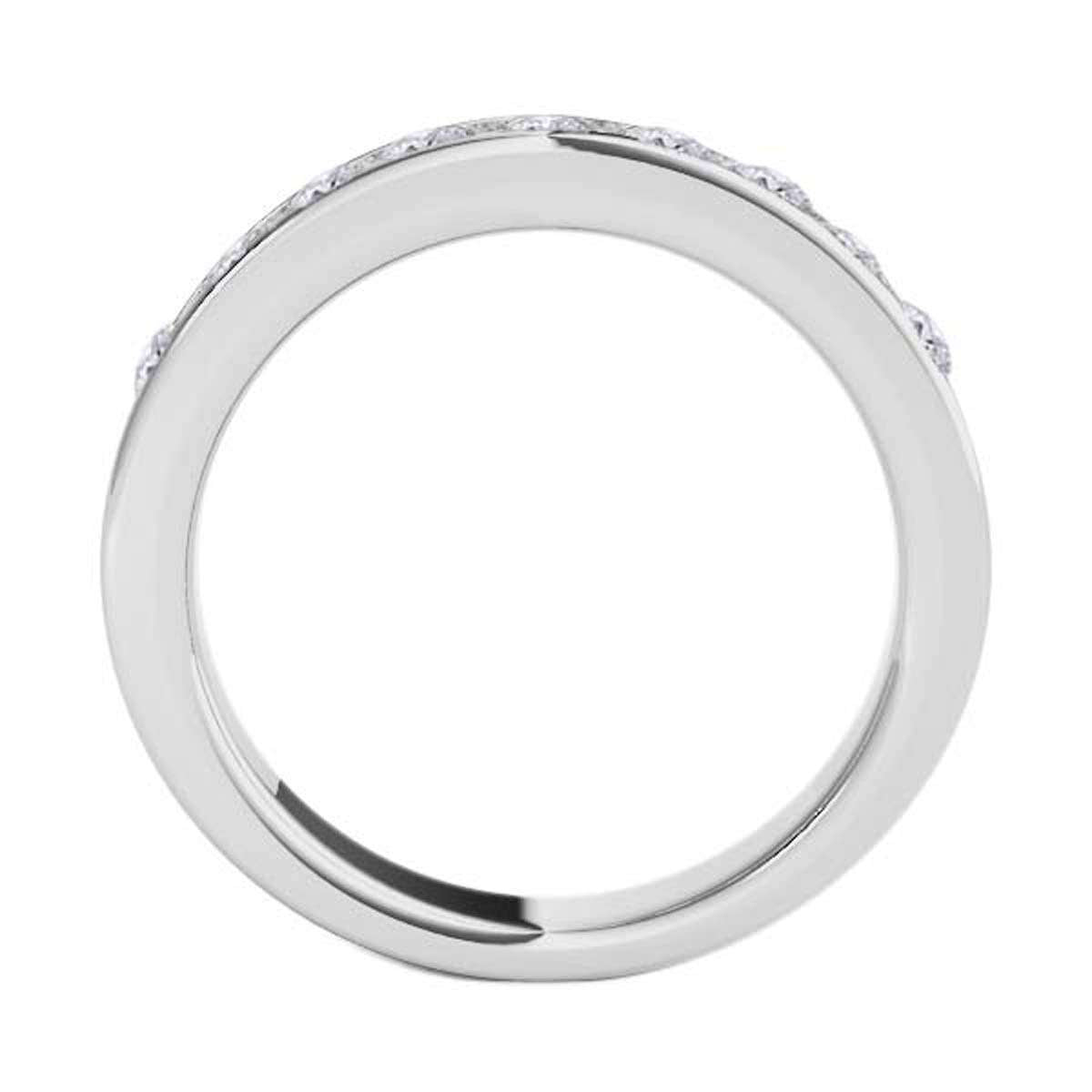 0.55 Carat Brilliant Cut White Diamond Channel Set Wedding Band For Women In 14K Rose White & Yellow Gold Mauli Jewels
