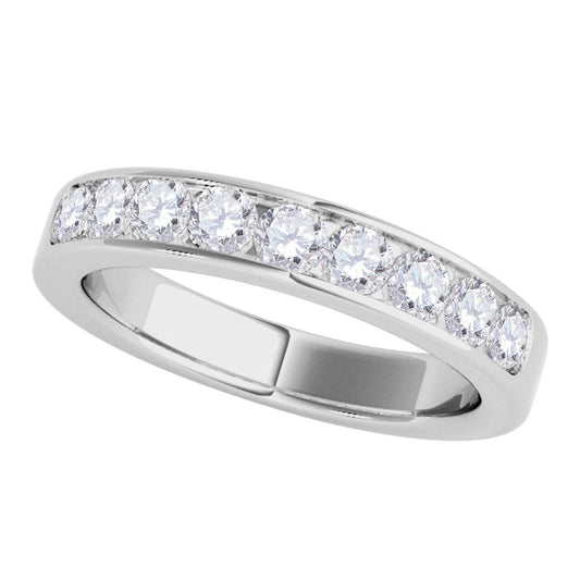 1.00 Carat Natural Brilliant Cut White Diamond Channel Set Wedding Band In 14K Rose White & Yellow Gold Mauli Jewels