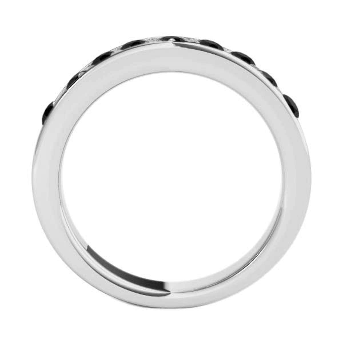 1.00 Carat Natural Black Diamond Channel Set Wedding Band In 14K Rose White & Yellow Gold Mauli Jewels