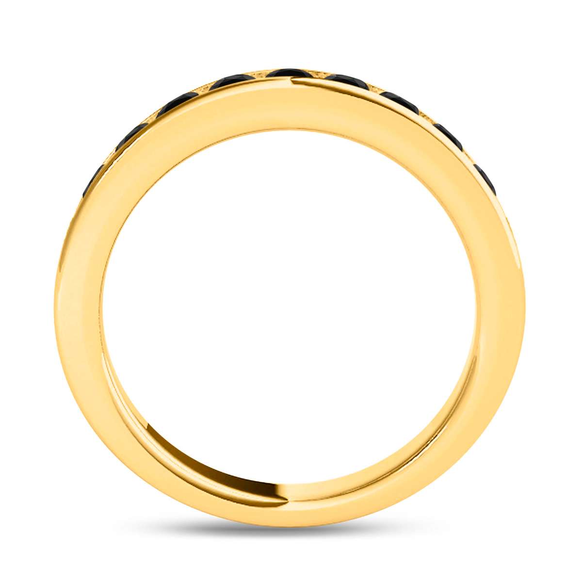 1.00 Carat Channel Set Natural Black Diamond Wedding Band For Women in 14K Rose White & Yellow Gold Mauli Jewels
