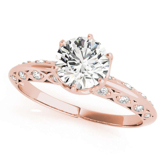 0.75 Carat Halo Diamond Engagement Ring (H-I/I1-I2) in 14K Rose, White & Yellow Gold - Prong Set for Women Mauli Jewels