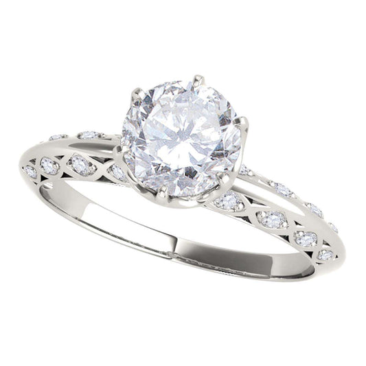 0.75 Carat Halo Diamond Engagement Ring (H-I/I1-I2) in 14K Rose, White & Yellow Gold - Prong Set for Women Mauli Jewels