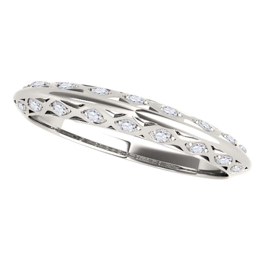 0.10 Carat Diamond Hand-Crafted Wedding Band In 14K Rose White & Yellow Gold Mauli Jewels