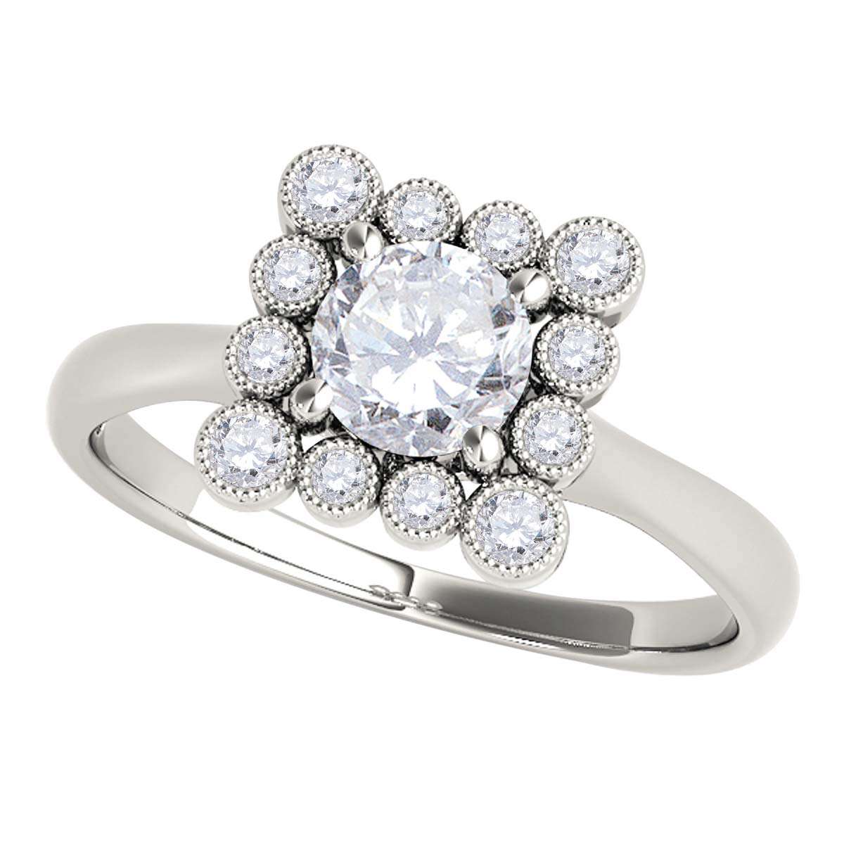 0.50 Carat Unique Design Diamond Engagement Ring in 14K Rose, White & Yellow Gold Mauli Jewels