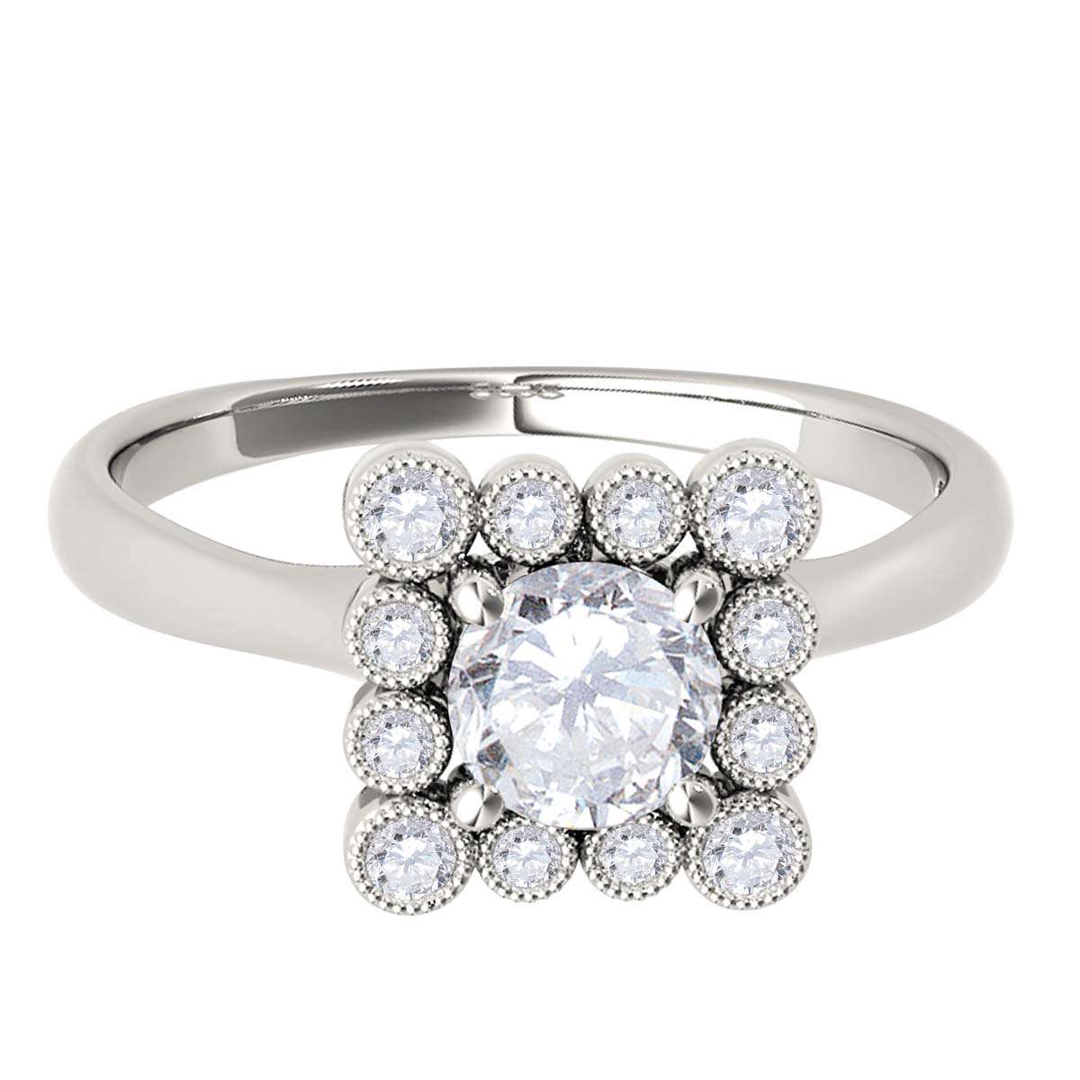 0.50 Carat Unique Design Diamond Engagement Ring in 14K Rose, White & Yellow Gold Mauli Jewels