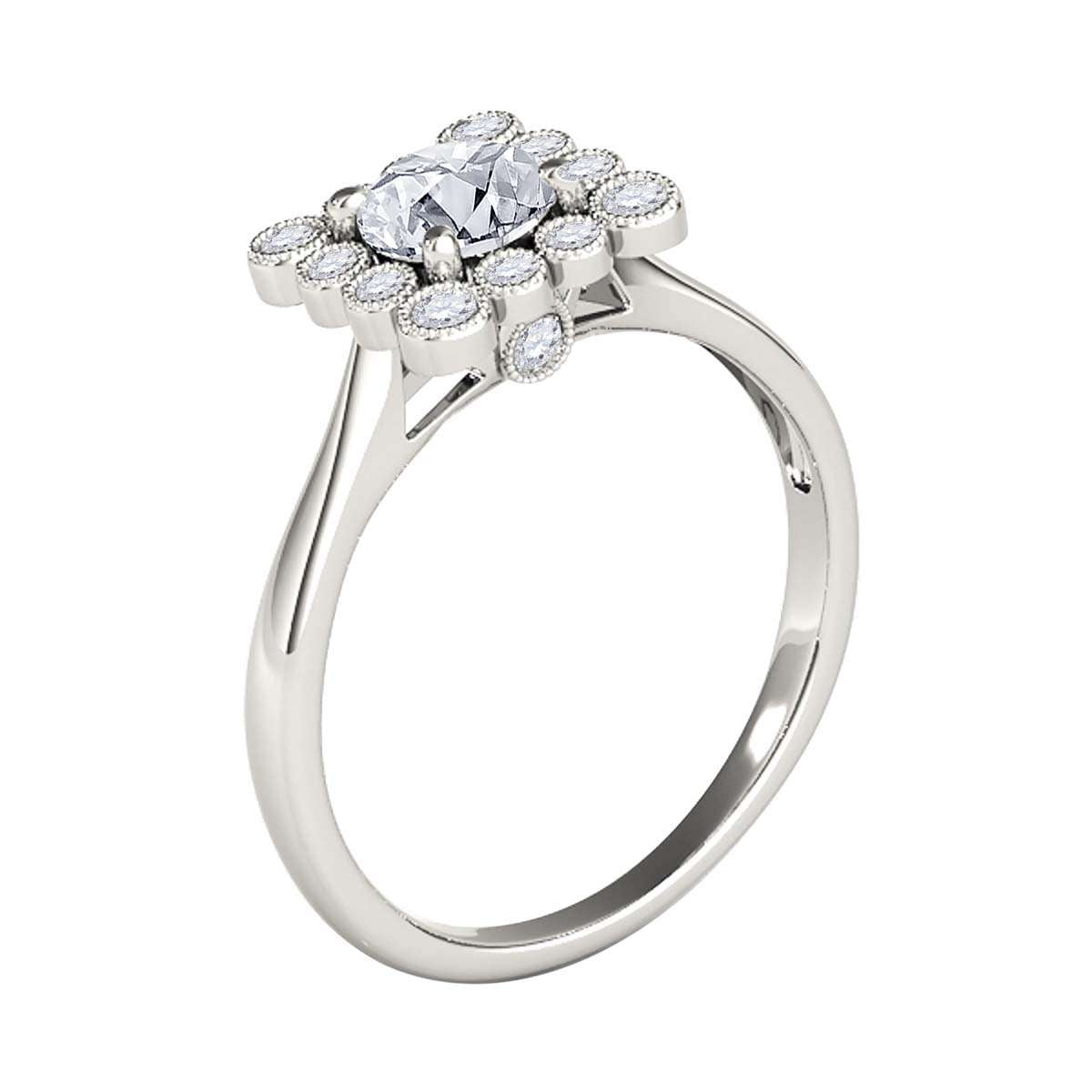 0.50 Carat Unique Design Diamond Engagement Ring in 14K Rose, White & Yellow Gold Mauli Jewels