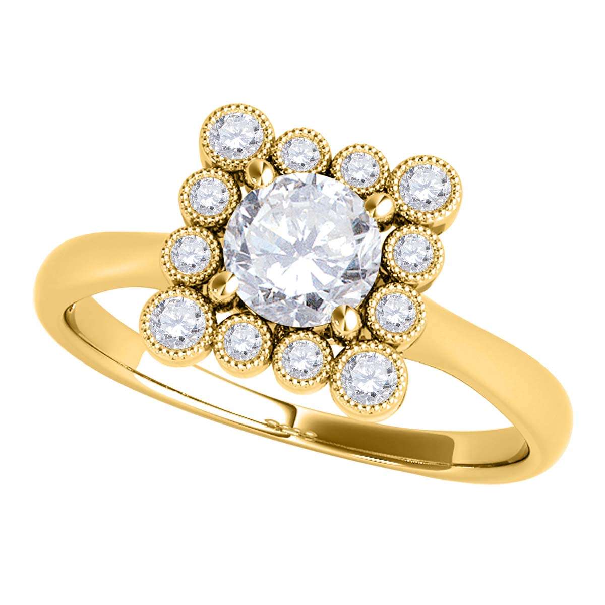 0.50 Carat Unique Design Diamond Engagement Ring in 14K Rose, White & Yellow Gold Mauli Jewels