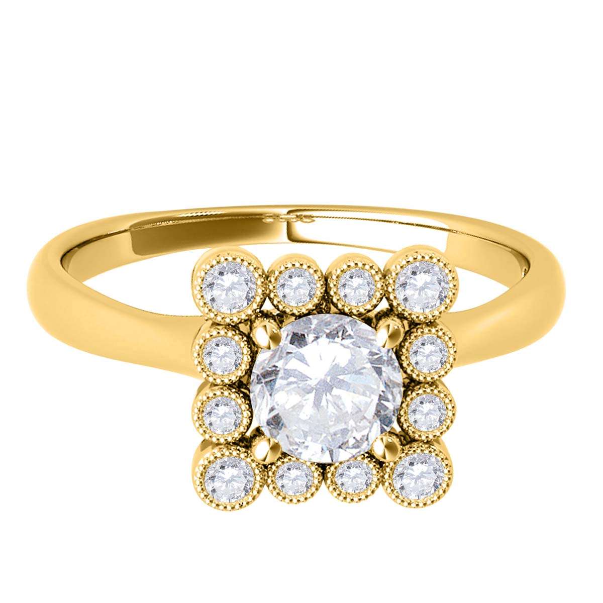 0.50 Carat Unique Design Diamond Engagement Ring in 14K Rose, White & Yellow Gold Mauli Jewels