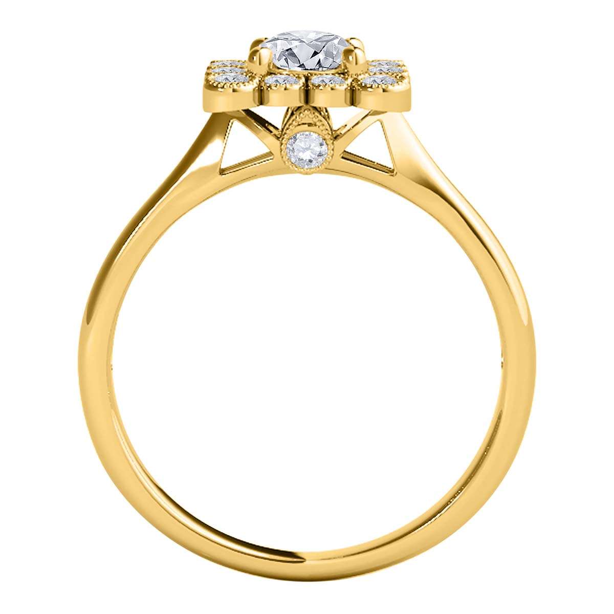 0.50 Carat Unique Design Diamond Engagement Ring in 14K Rose, White & Yellow Gold Mauli Jewels