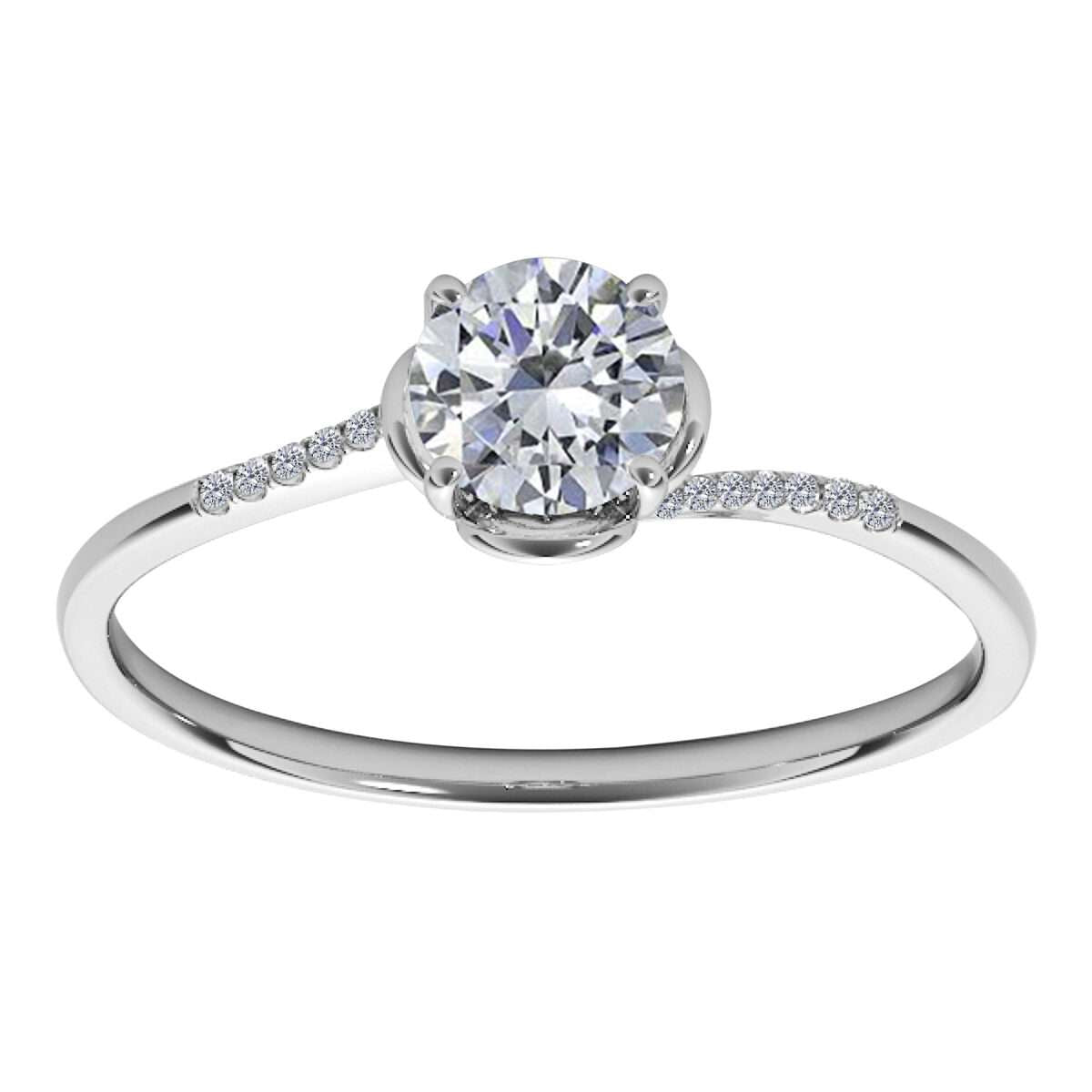 0.35 Carat Flower-Shaped Diamond Wedding Engagement Ring for Women in 10K Rose, White, or Yellow Gold Mauli Jewels
