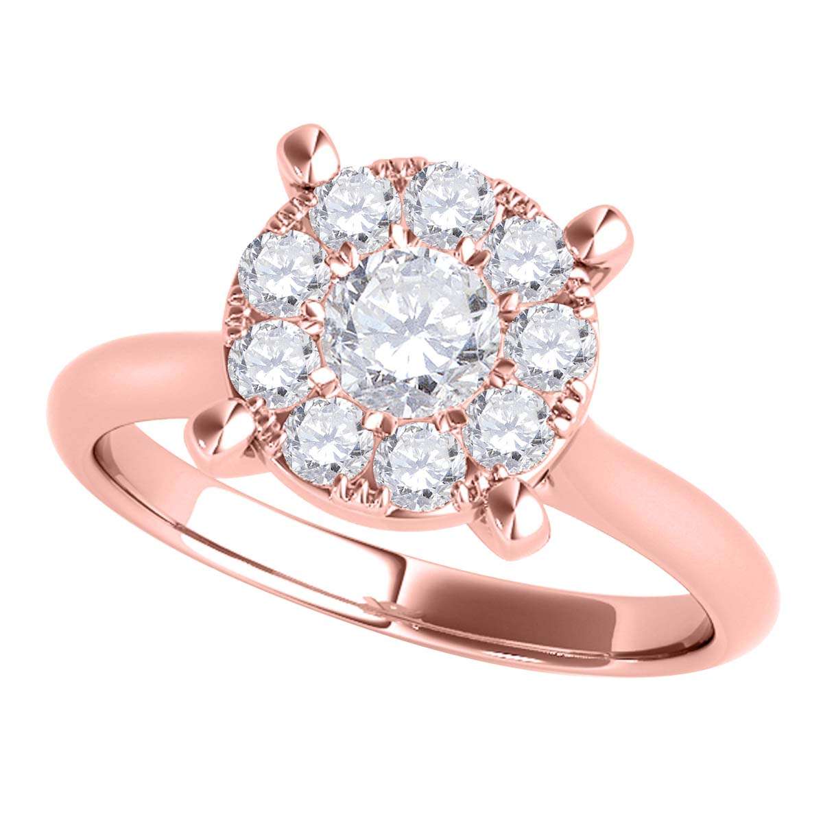 0.30 Carat Brilliant-Cut Natural Diamond Engagement Wedding Ring in 10K Rose, White, or Yellow Gold Mauli Jewels