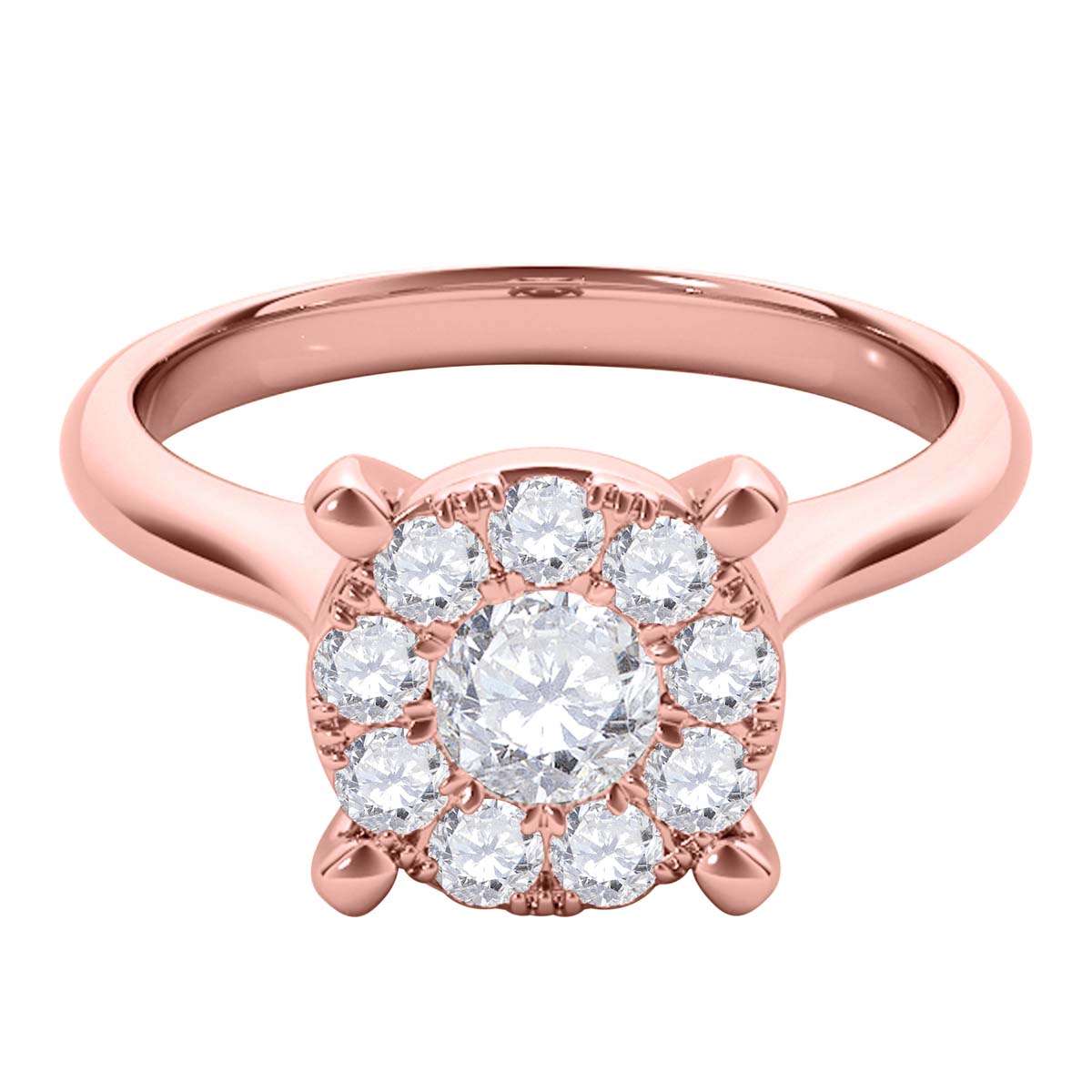 0.30 Carat Brilliant-Cut Natural Diamond Engagement Wedding Ring in 10K Rose, White, or Yellow Gold Mauli Jewels