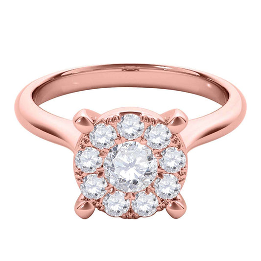 0.30 Carat Brilliant-Cut Natural Diamond Engagement Wedding Ring in 10K Rose, White, or Yellow Gold Mauli Jewels