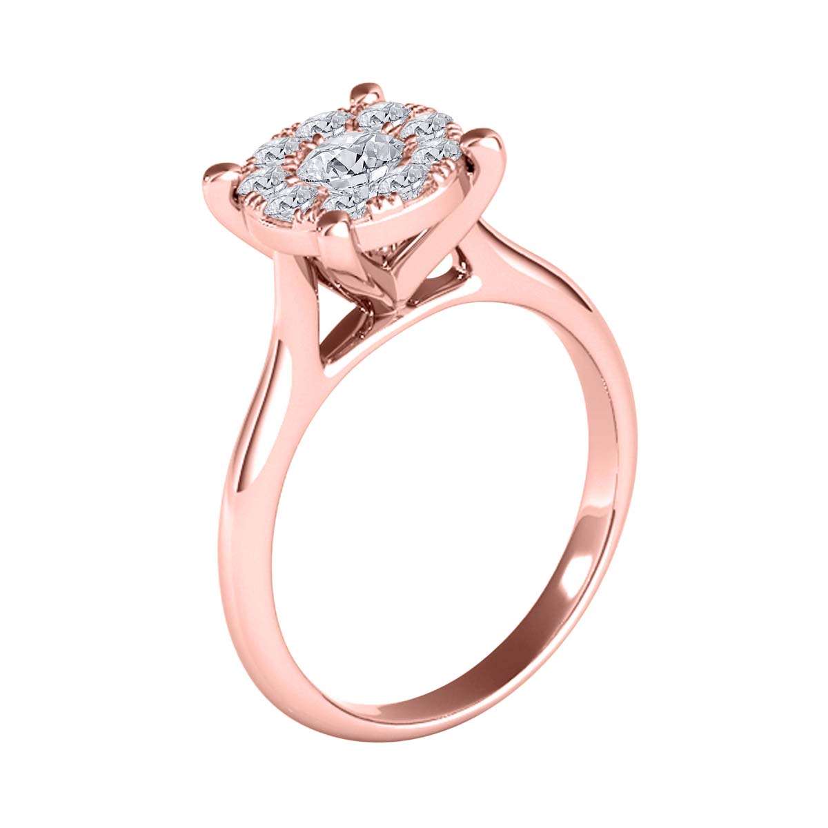 0.30 Carat Brilliant-Cut Natural Diamond Engagement Wedding Ring in 10K Rose, White, or Yellow Gold Mauli Jewels