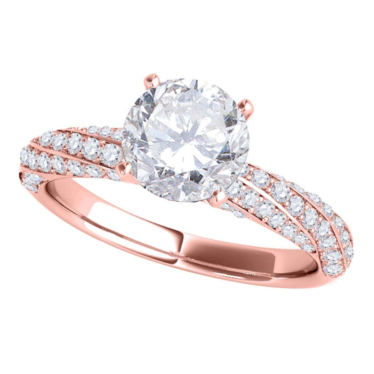 1.03 Carat Brilliant Natural Diamond Solitaire Engagement Rings For Women In 14K Rose White & Yellow Gold Mauli Jewels