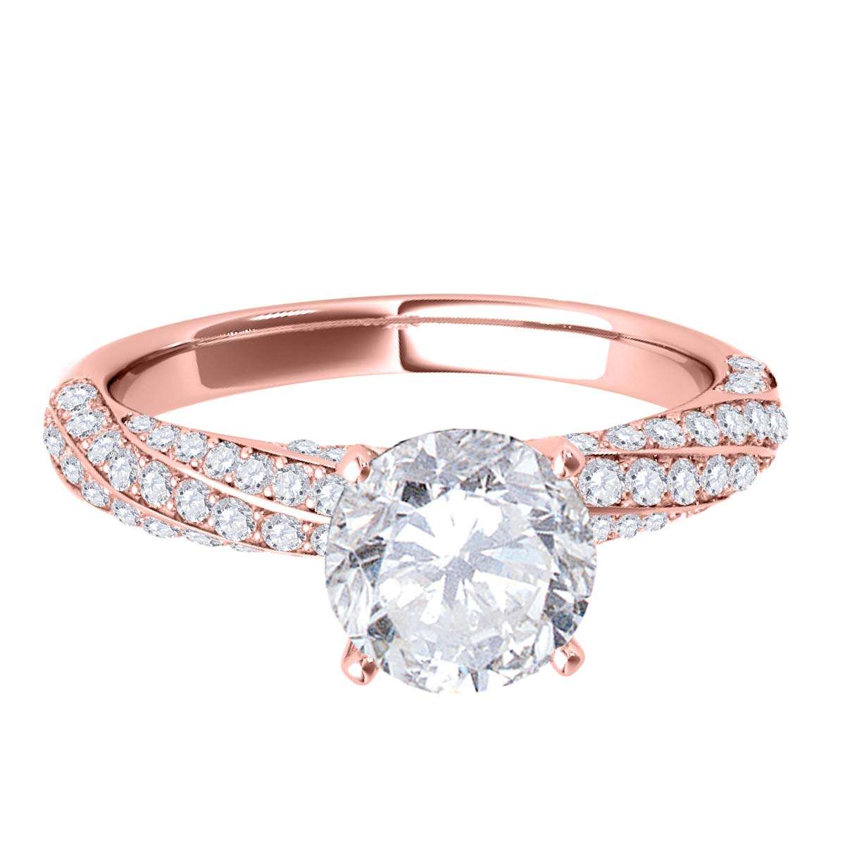 1.03 Carat Brilliant Natural Diamond Solitaire Engagement Rings For Women In 14K Rose White & Yellow Gold Mauli Jewels