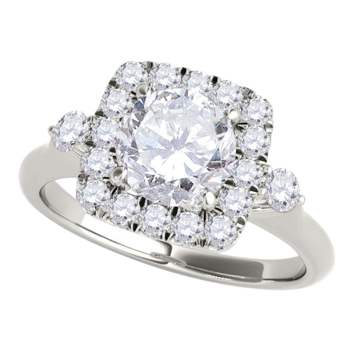 1.00 Carat Halo Natural Diamond Engagement Ring for Women in 14K Rose, White & Yellow Gold Mauli Jewels