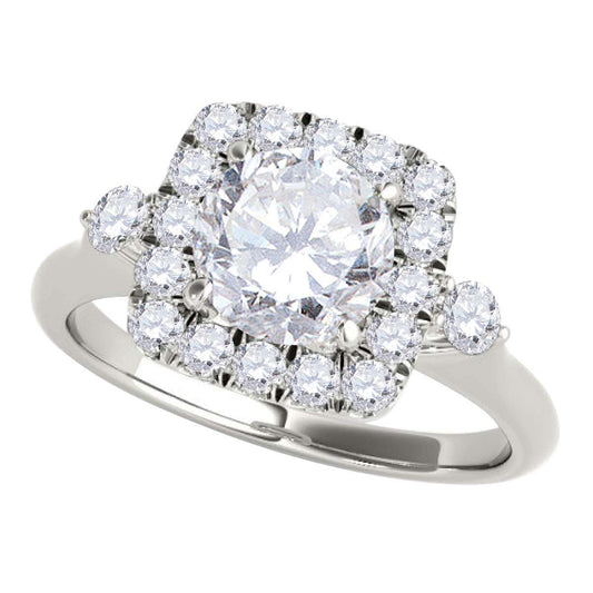 1.00 Carat Halo Natural Diamond Engagement Ring for Women in 14K Rose, White & Yellow Gold Mauli Jewels