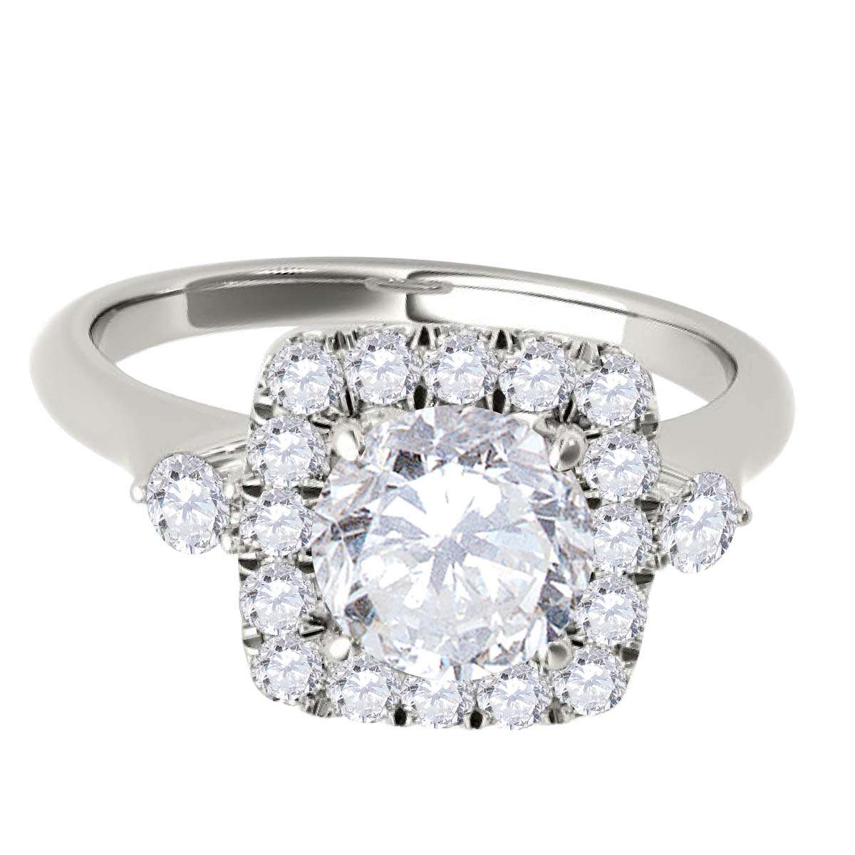 1.00 Carat Halo Natural Diamond Engagement Ring for Women in 14K Rose, White & Yellow Gold Mauli Jewels