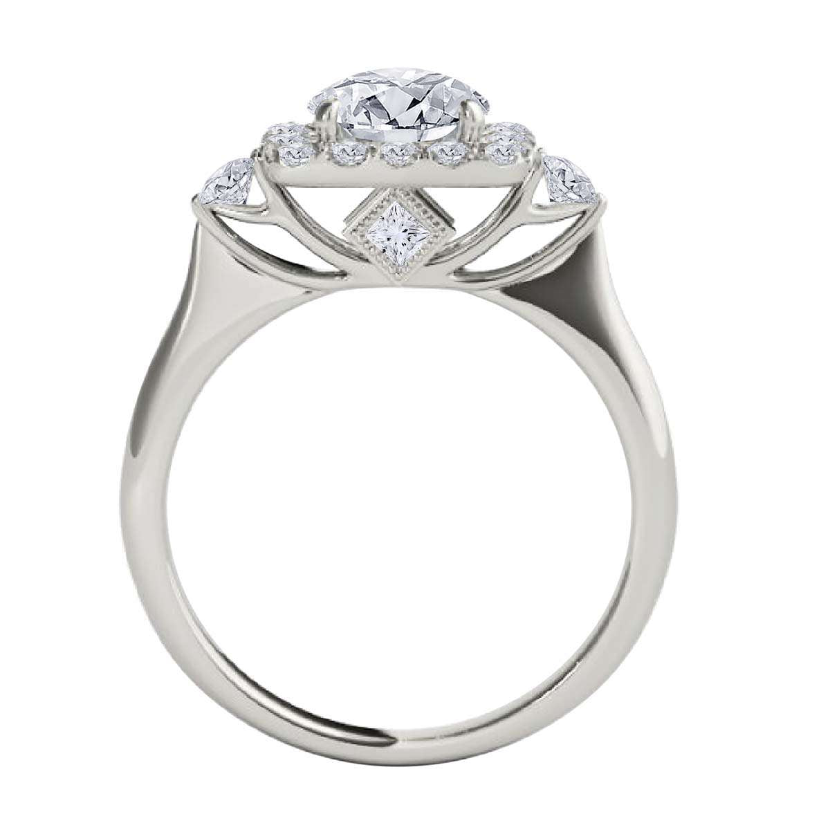1.00 Carat Halo Natural Diamond Engagement Ring for Women in 14K Rose, White & Yellow Gold Mauli Jewels
