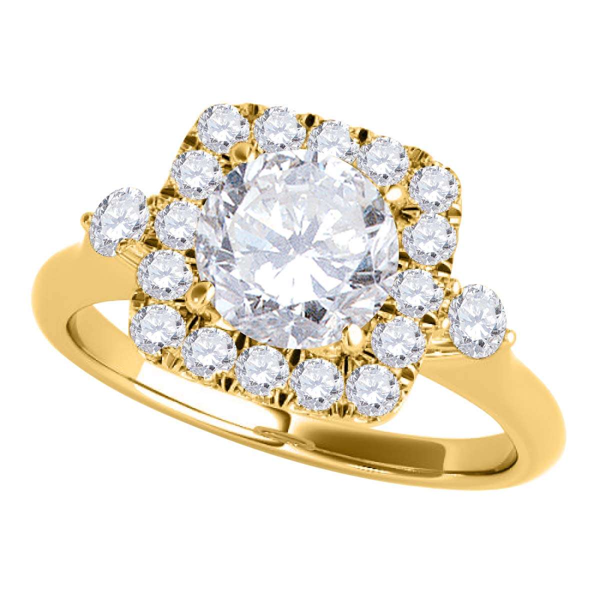 1.00 Carat Halo Natural Diamond Engagement Ring for Women in 14K Rose, White & Yellow Gold Mauli Jewels