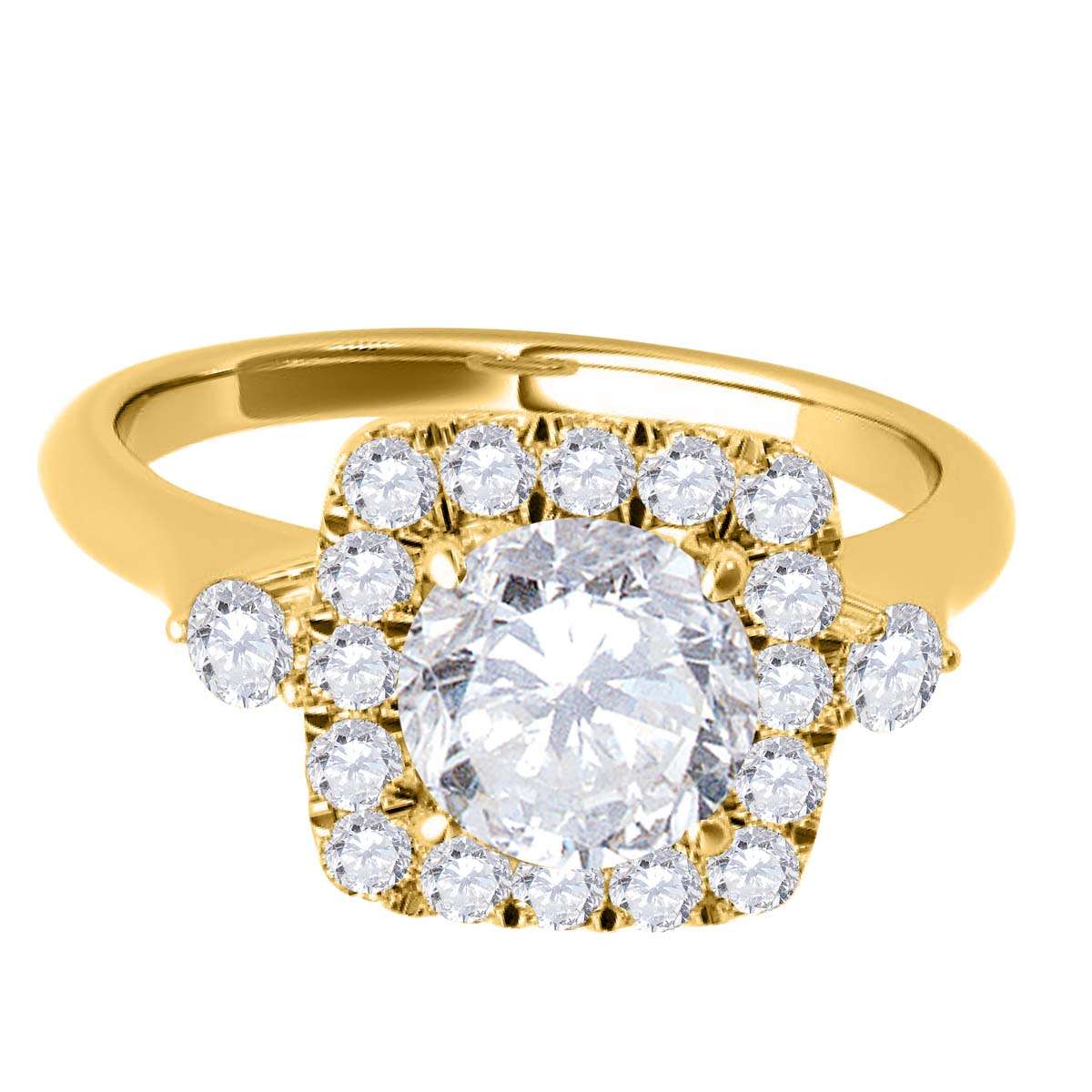 1.00 Carat Halo Natural Diamond Engagement Ring for Women in 14K Rose, White & Yellow Gold Mauli Jewels