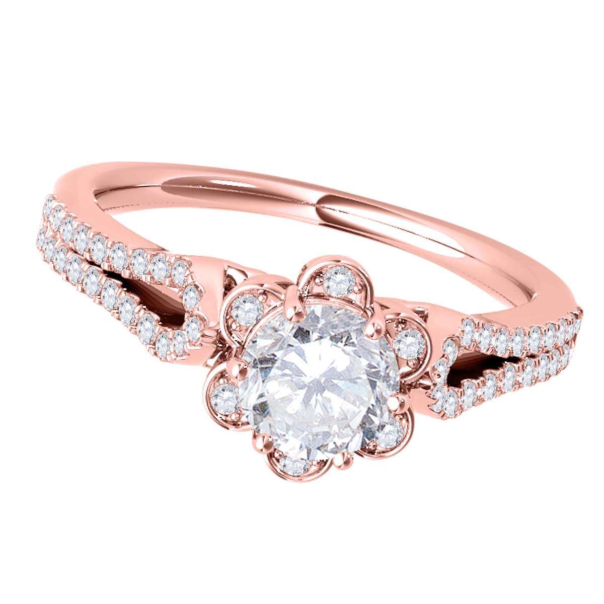 Mauli Jewels 1/2 Carat Wedding Engagement Diamond Ring prong 14K Rose Gold | Mauli Jewels