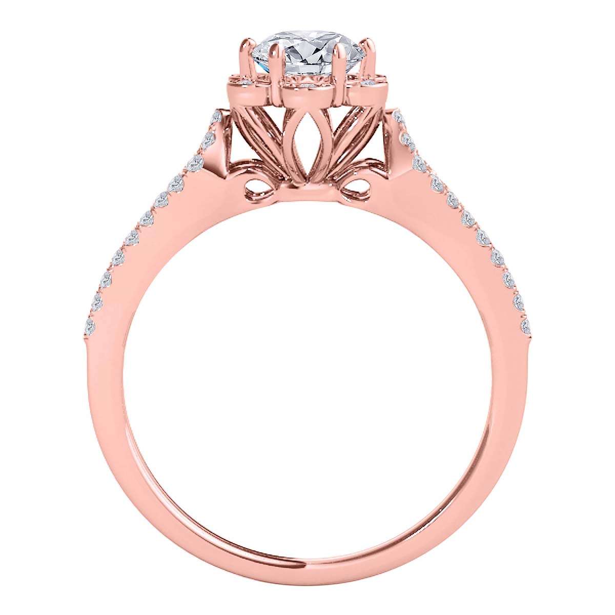 Mauli Jewels 1/2 Carat Wedding Engagement Diamond Ring prong 14K Rose Gold | Mauli Jewels