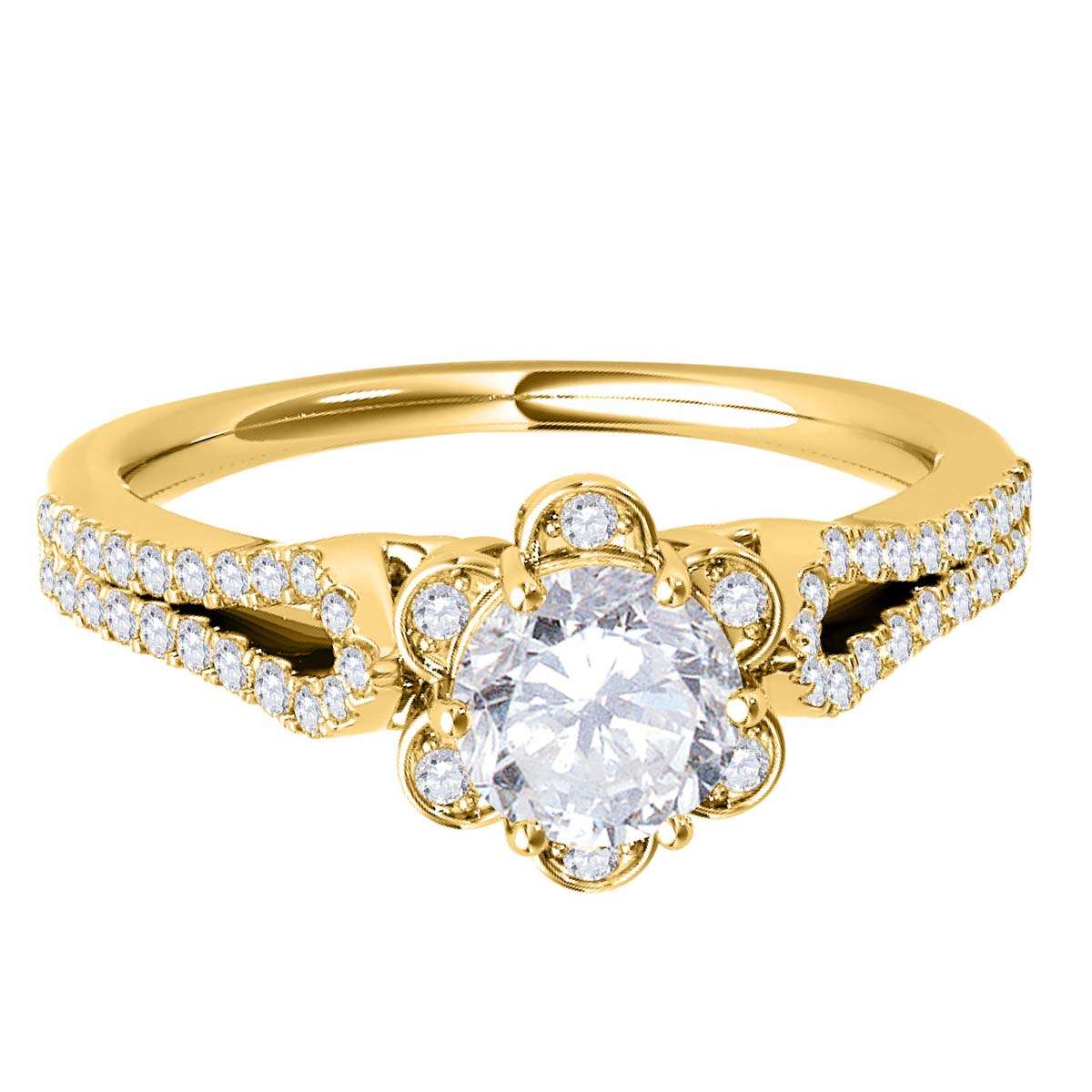 Mauli Jewels 1/2 Carat Wedding Engagement Diamond Ring prong 14K Rose Gold | Mauli Jewels
