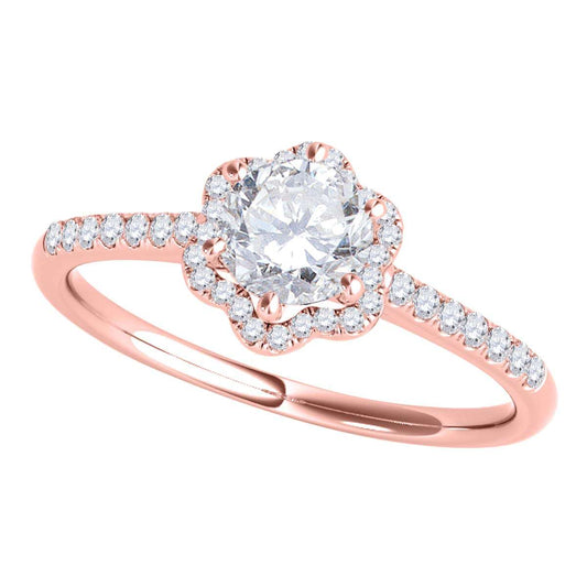 Mauli Jewels 0.52 Carat Wedding Engagement Diamond Ring prong 10K Rose Gold | Mauli Jewels