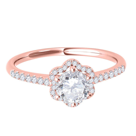 Mauli Jewels 0.52 Carat Wedding Engagement Diamond Ring prong 10K Rose Gold | Mauli Jewels