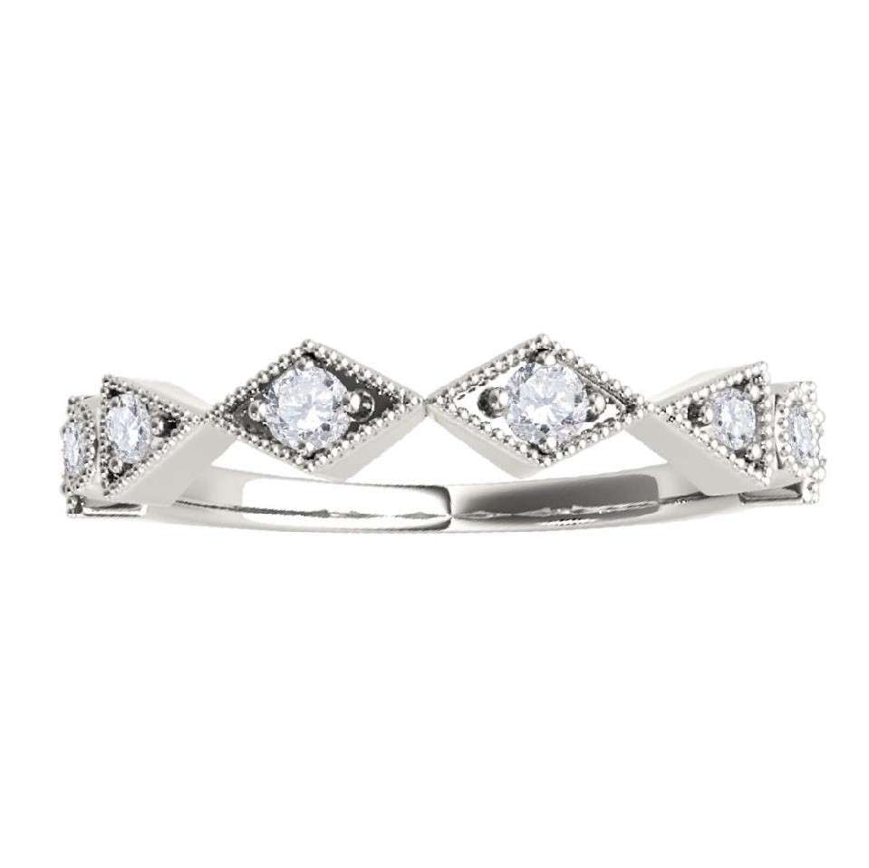 0.15 Carat Solitaire Diamond Prong Set Wedding Band For Women In 14K Yellow Rose & White Gold Mauli Jewels