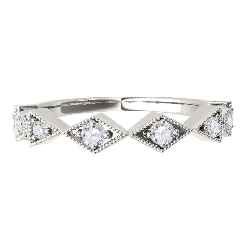 0.15 Carat Solitaire Diamond Prong Set Wedding Band For Women In 14K Yellow Rose & White Gold Mauli Jewels